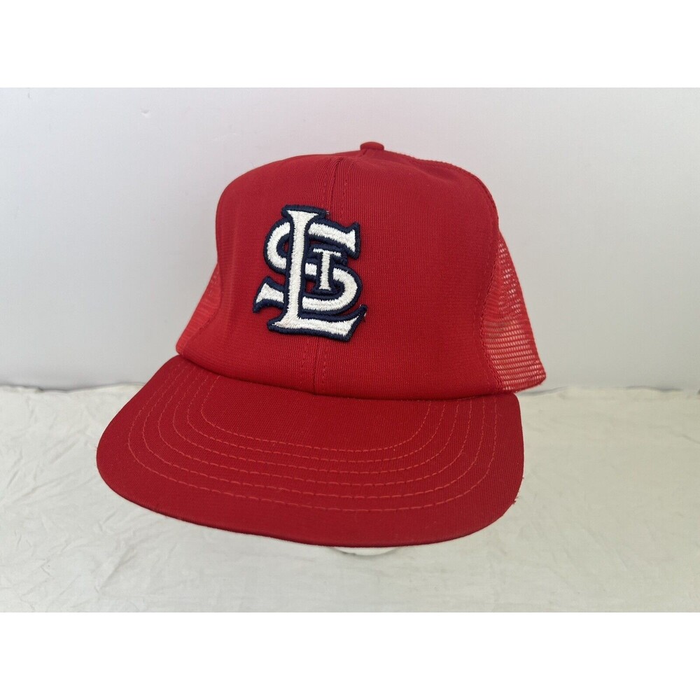 Vtg Dallas Cap St Louis Cardinals Mesh Trucker‎ Snapback Hat Red S/M MLB 80's